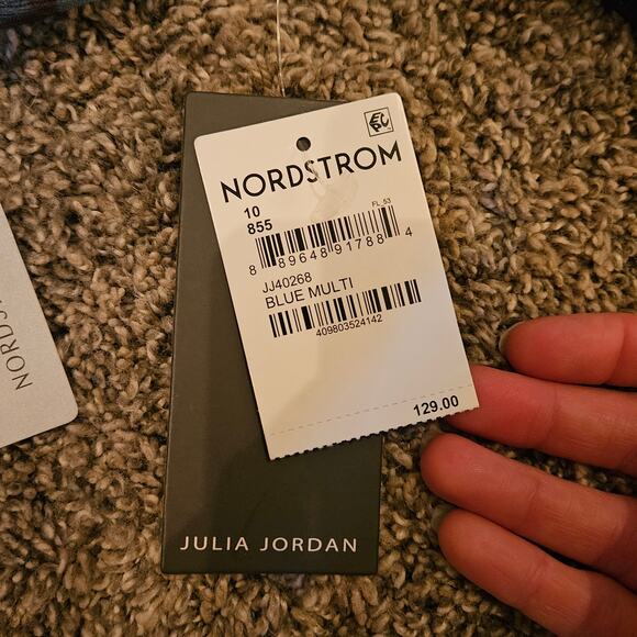 Julia Jordan Dress Womens Size 10 Blue Abstract Tiered Ruffle Romantic Feminine - Picture 9 of 14